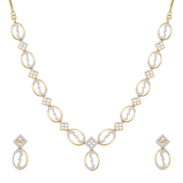 Tanishq 18KT Diamond Necklace Set 