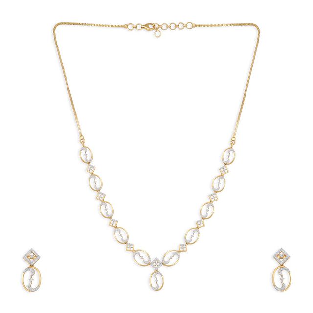 Tanishq 18KT Diamond Necklace Set 2