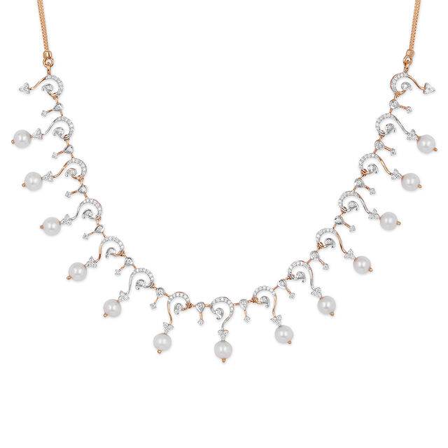 Tanishq 18KT Diamond Necklace Set for Women 2