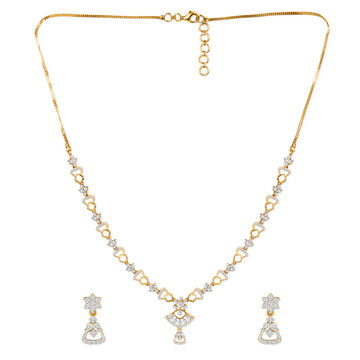 Tanishq 18KT Diamond Neckwear with Earrings for Women