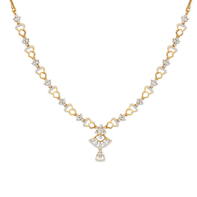 Tanishq 18KT Diamond Neckwear with Earrings for Women 3