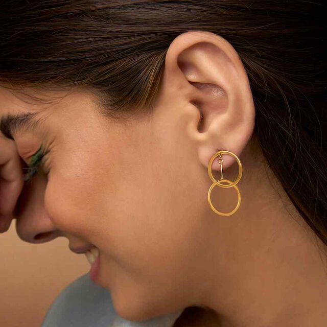 Mia Glintz by Tanishq 18KT Yellow Gold Drop Earrings 2