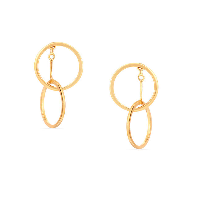 Mia Glintz by Tanishq 18KT Yellow Gold Drop Earrings 