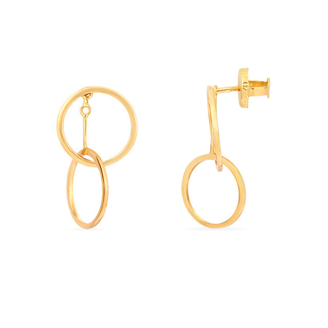Mia Glintz by Tanishq 18KT Yellow Gold Drop Earrings 3
