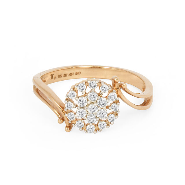 Exquisite Floral Diamond Ring in White and Rose Gold,,hi-res 2