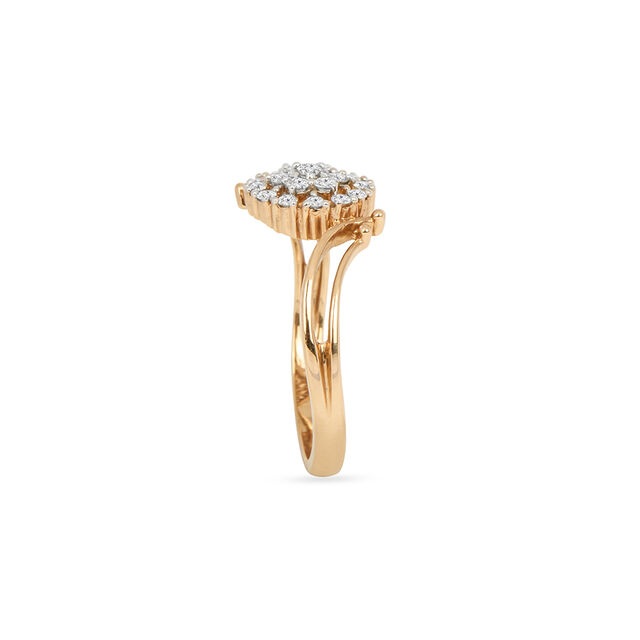 Exquisite Floral Diamond Ring in White and Rose Gold 5