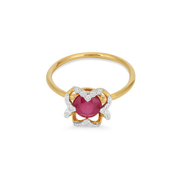 Floral Ruby Diana Ring