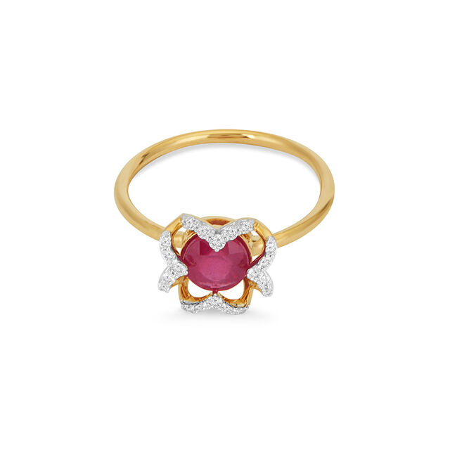 Floral Ruby Diana Ring 