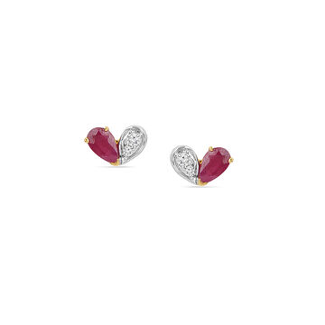Toi-Moi Ruby Heart Studs