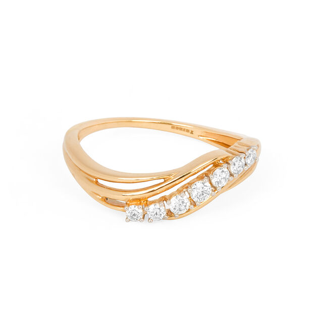 Slender Wavy Diamond Ring 2