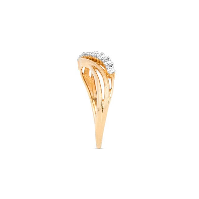 Slender Wavy Diamond Ring 5