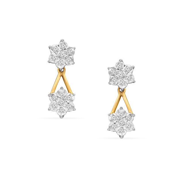 Tanishq 18KT Diamond Drop Earring for Women 