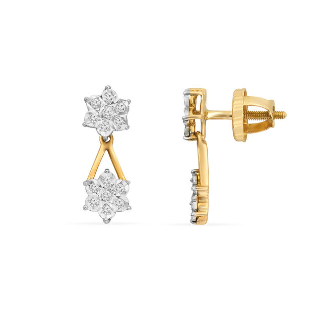 Tanishq 18KT Diamond Drop Earring for Women 2