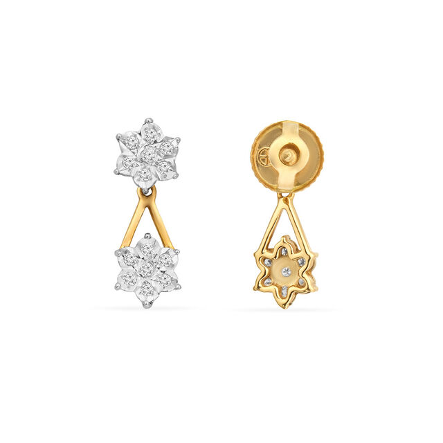 Tanishq 18KT Diamond Drop Earring for Women 3
