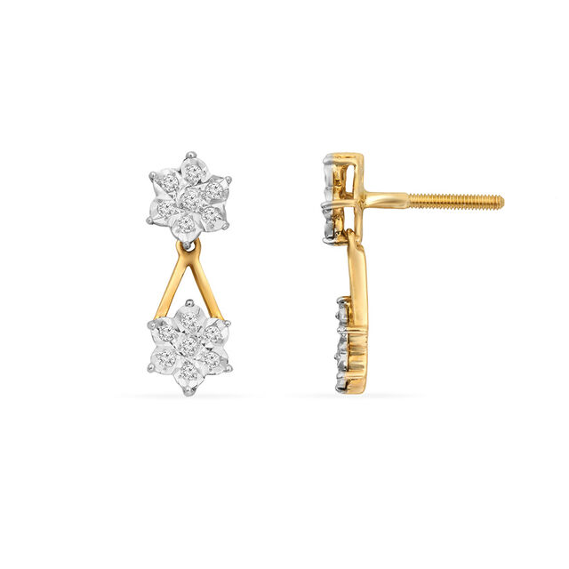 Tanishq 18KT Diamond Drop Earring for Women 4