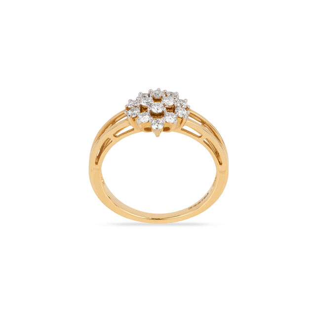 Spangled 18 Karat Yellow Gold And Diamond Floral Ring 5
