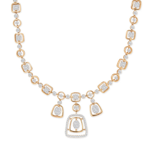 Tanishq 18KT Diamond Necklace Set for Women 4