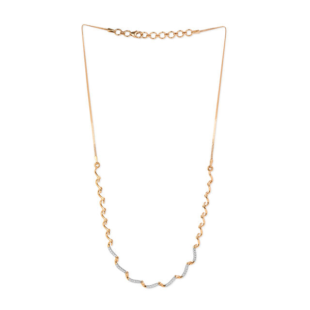 Tanishq 18 KT Diamond Wave Necklace for Women 