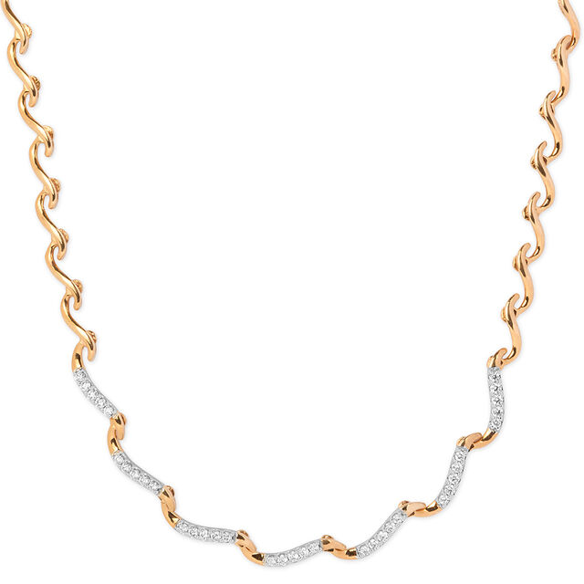 Tanishq 18 KT Diamond Wave Necklace for Women 2