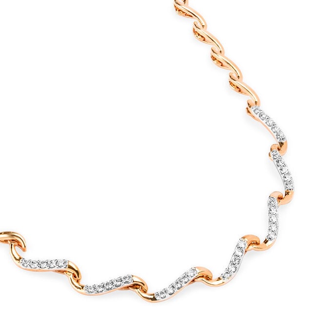 Tanishq 18 KT Diamond Wave Necklace for Women 3
