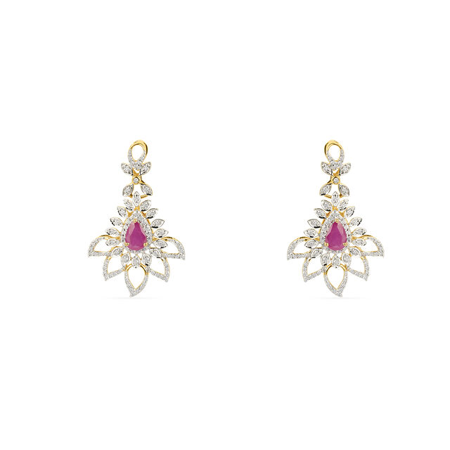 Majestic Diamond and Ruby Adorned Gold Traditional Necklace Set 4