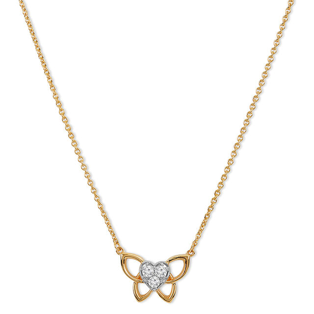 Love Butterfly Gold Necklace
