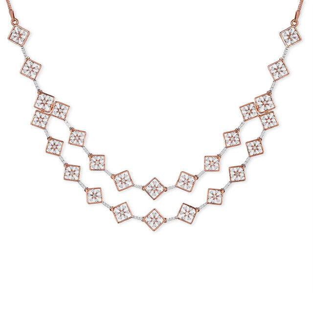 Tanishq 18 KT Diamond Neckwear and Earring Set For Women 2