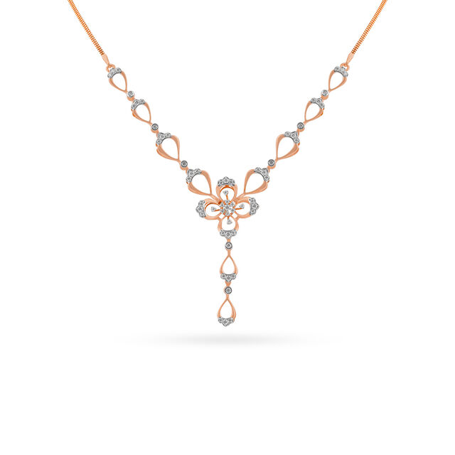 Tanishq 18 Karat Diamond Necklace Set for Women 4