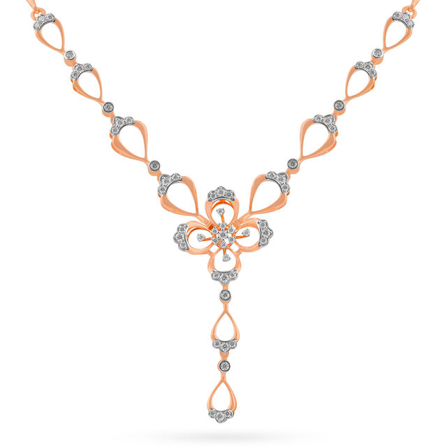 Tanishq 18 Karat Diamond Necklace Set for Women 2