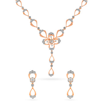 Tanishq 18 Karat Diamond Necklace Set for Women