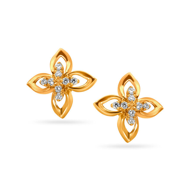 Tanishq 18 Karat Diamond Earrings 