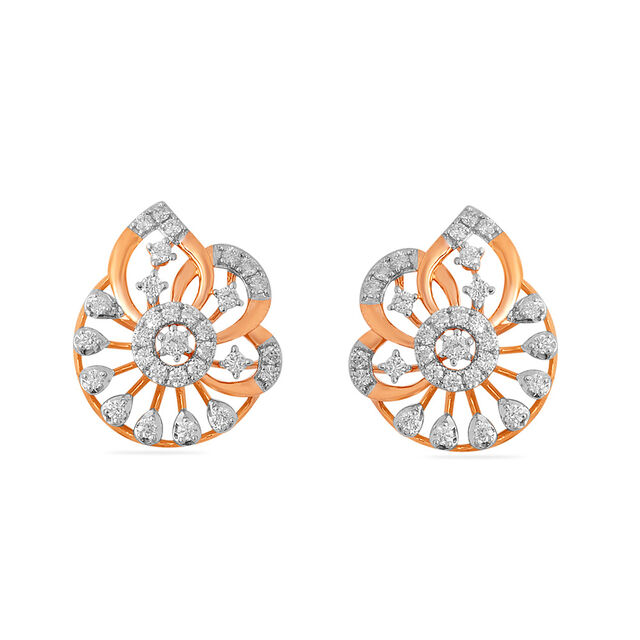 Tanishq 18 Karat Diamond Pendant and Earrings Set for Women 4