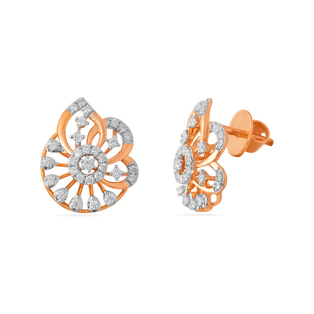 Tanishq 18 Karat Diamond Pendant and Earrings Set for Women 5