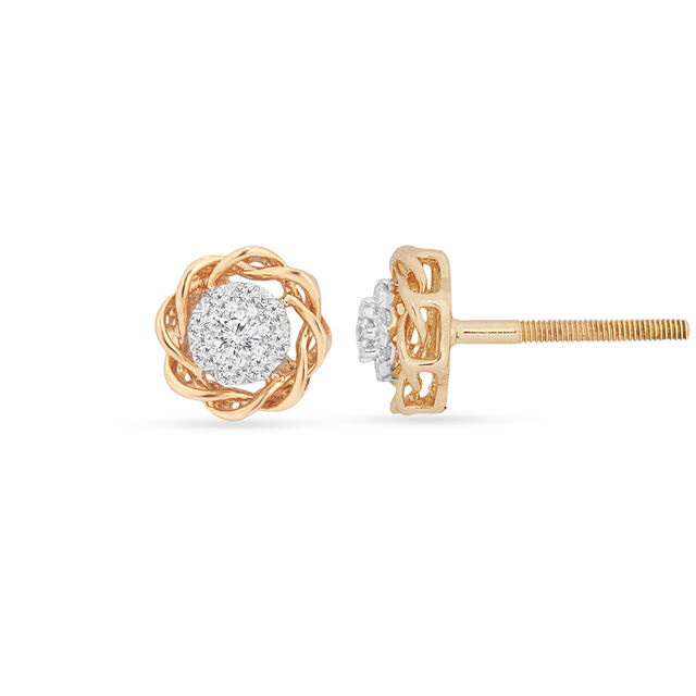 Spiral Sparkle Diamond Stud Earrings 2