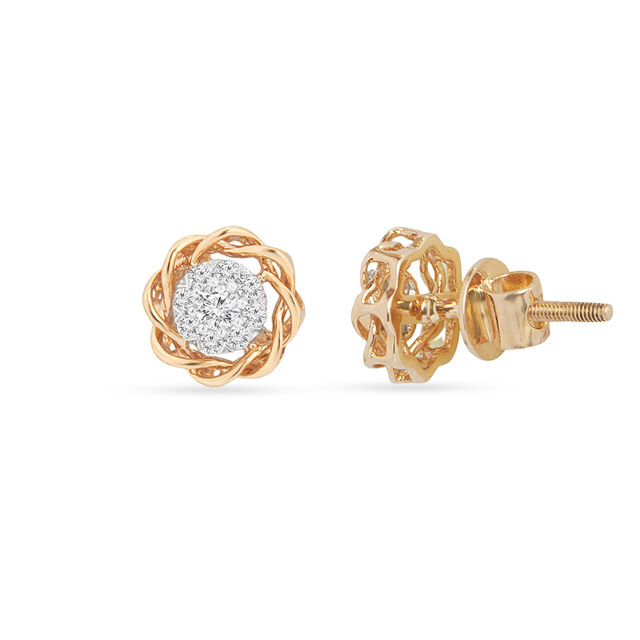 Spiral Sparkle Diamond Stud Earrings 3