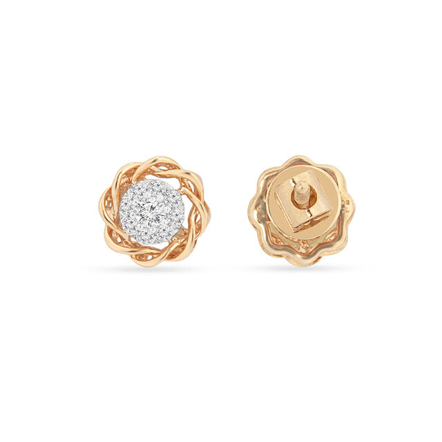 Spiral Sparkle Diamond Stud Earrings 4