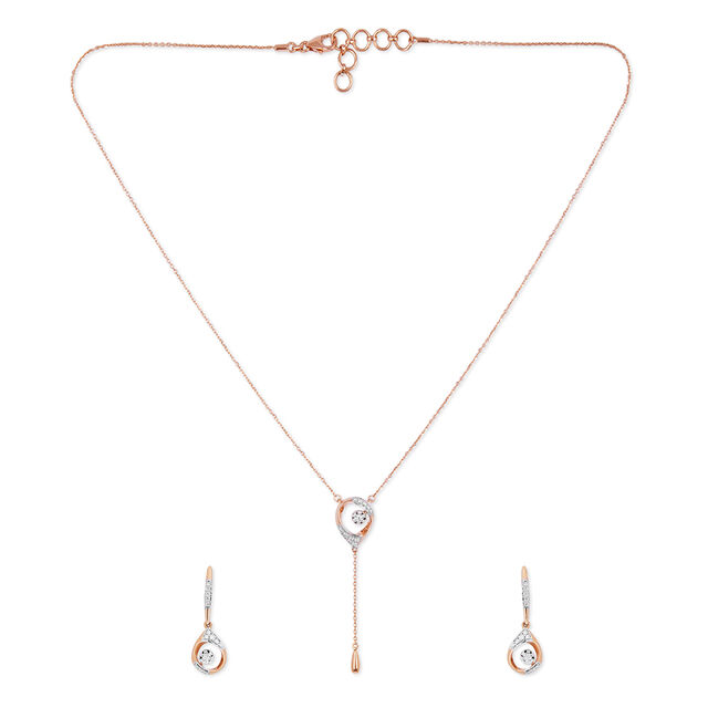 Tanishq 18KT Diamond Necklace Set for Women 2
