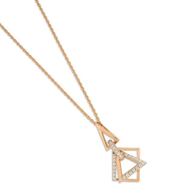 Tanishq 18KT Diamond Pendant with Chain and Earrings Set for Women 3