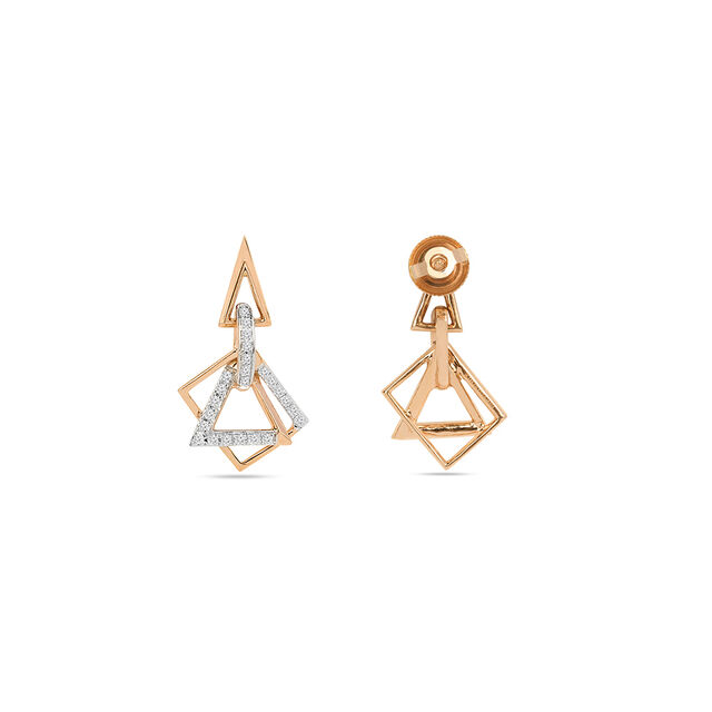 Tanishq 18KT Diamond Pendant with Chain and Earrings Set for Women 6
