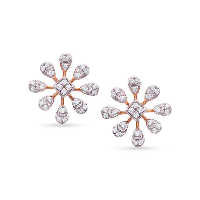 Tanishq 18 Karat Diamond Pendant and Earrings Set for Women 4