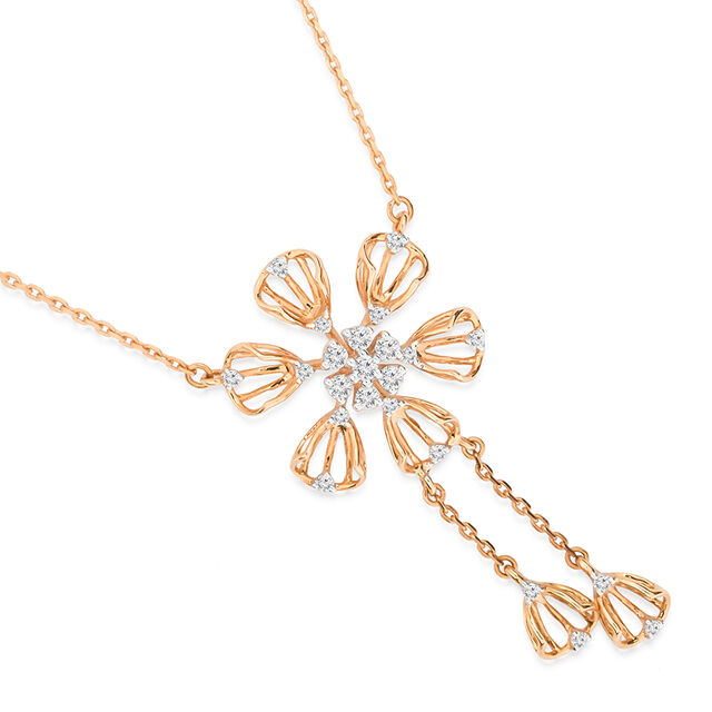 Tanishq 18KT Diamond Necklace Set for Women 2