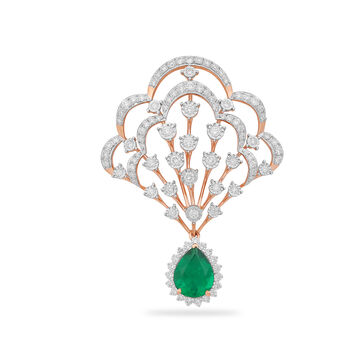 Peacock Feather Diamond Pendant