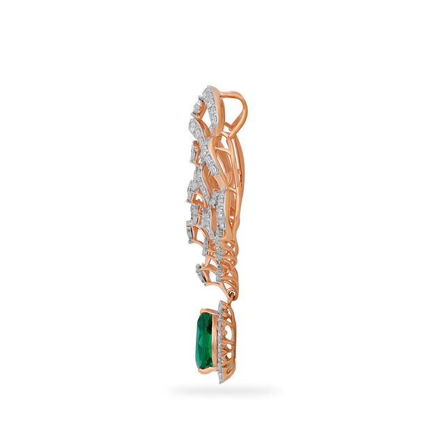 Peacock Feather Diamond Pendant 2