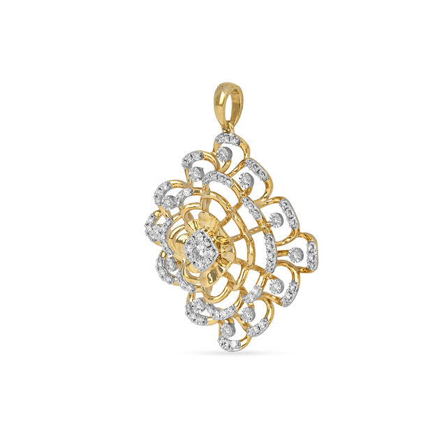 Tanishq 18KT Diamond Pendant and Earrings Set for Women 3