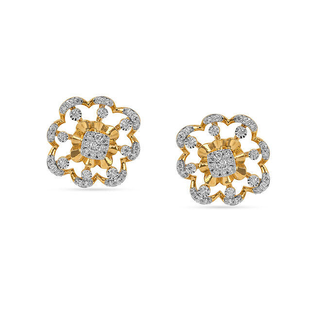 Tanishq 18KT Diamond Pendant and Earrings Set for Women 5