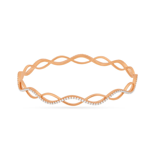 Contemporary Wavy Gold Bangle 