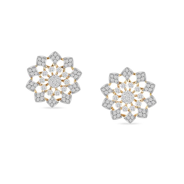 Tanishq 18KT Diamond Pendant With Earring for Women 4
