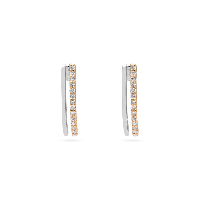 Dual-Tone Sparkling Hoops 