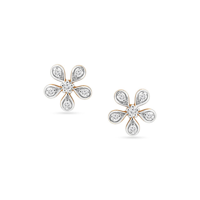 Sunflower Diamond Stud Earrings 