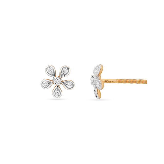 Sunflower Diamond Stud Earrings 2